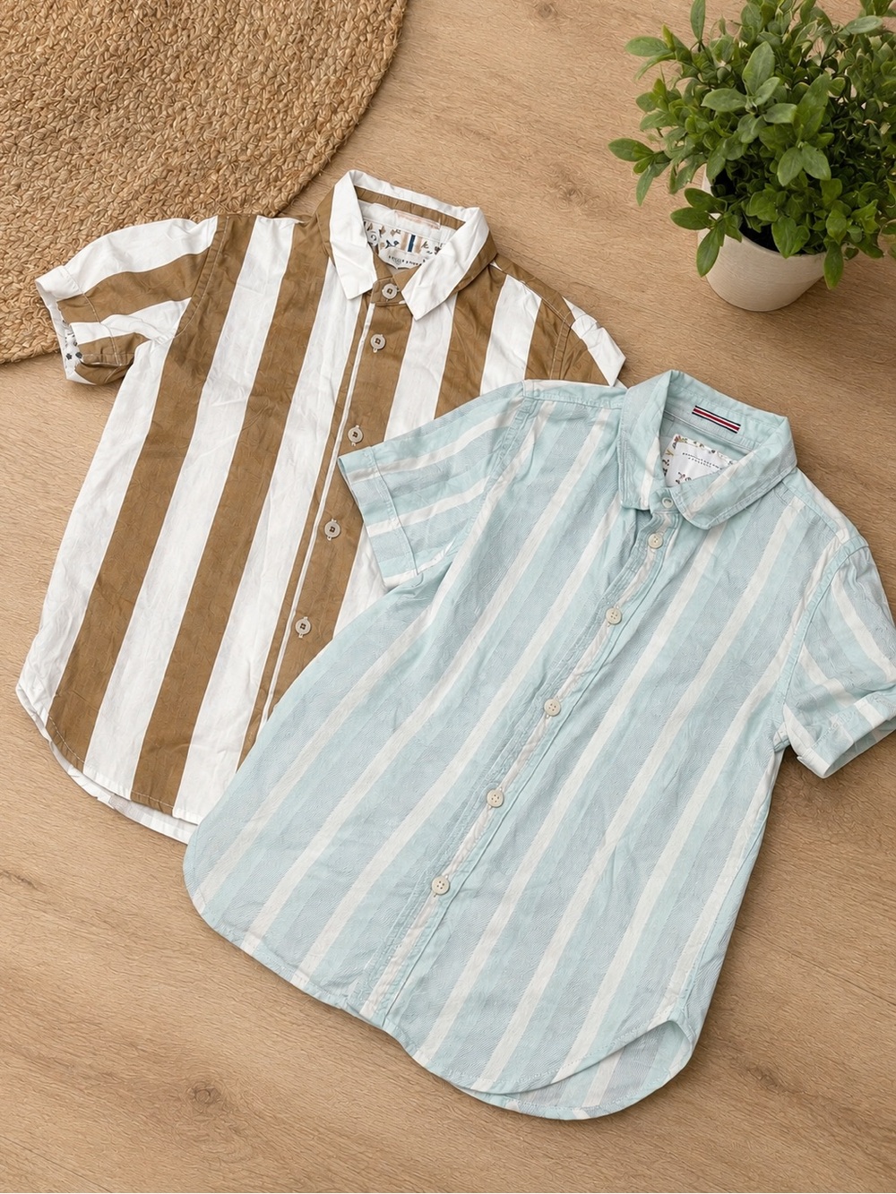 Kids Short-Sleeve Striped Button-Down Shirt